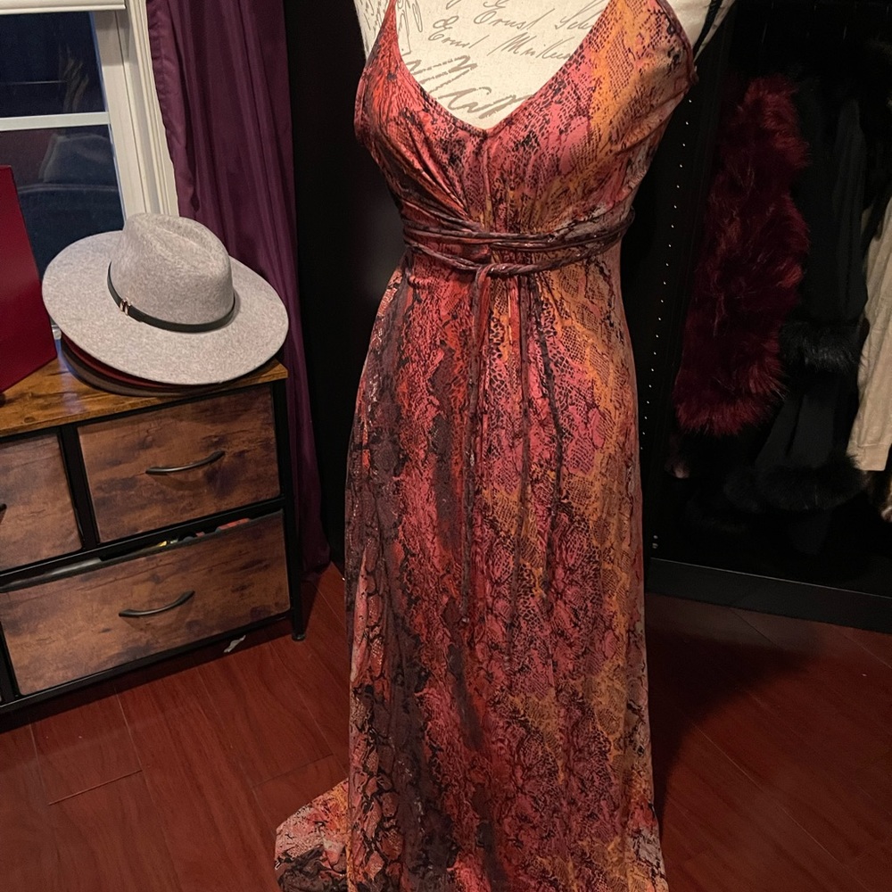 MODA INTERNATIONAL Maxi Snake Print Dress